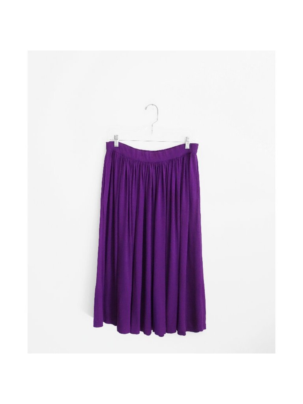 Vtg 60s 70s Missoni Nordstrom Purple Cotton Jersey Knit Full Midi Skirt IT 46 10